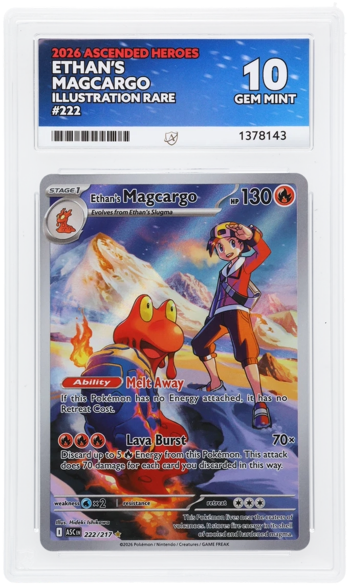 Ethan's Magcargo #222 Ascended Heroes ACE 10 - forside