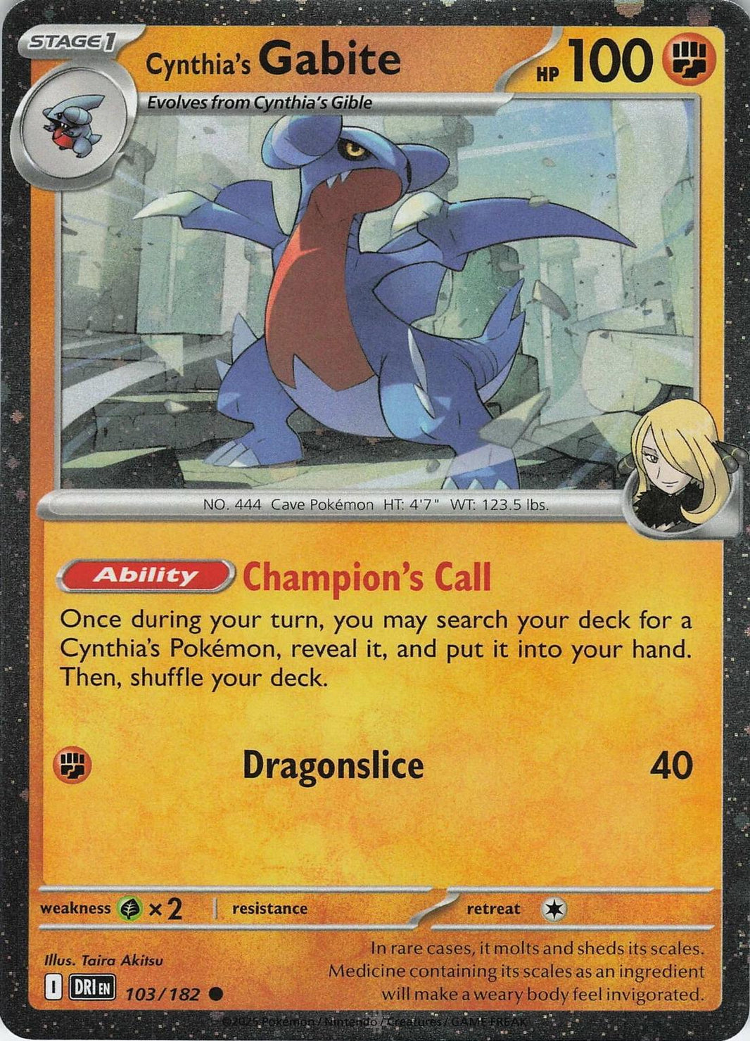 Cynthia's Gabite - Destined Rivals (Holo Promo) [103] Kortspil