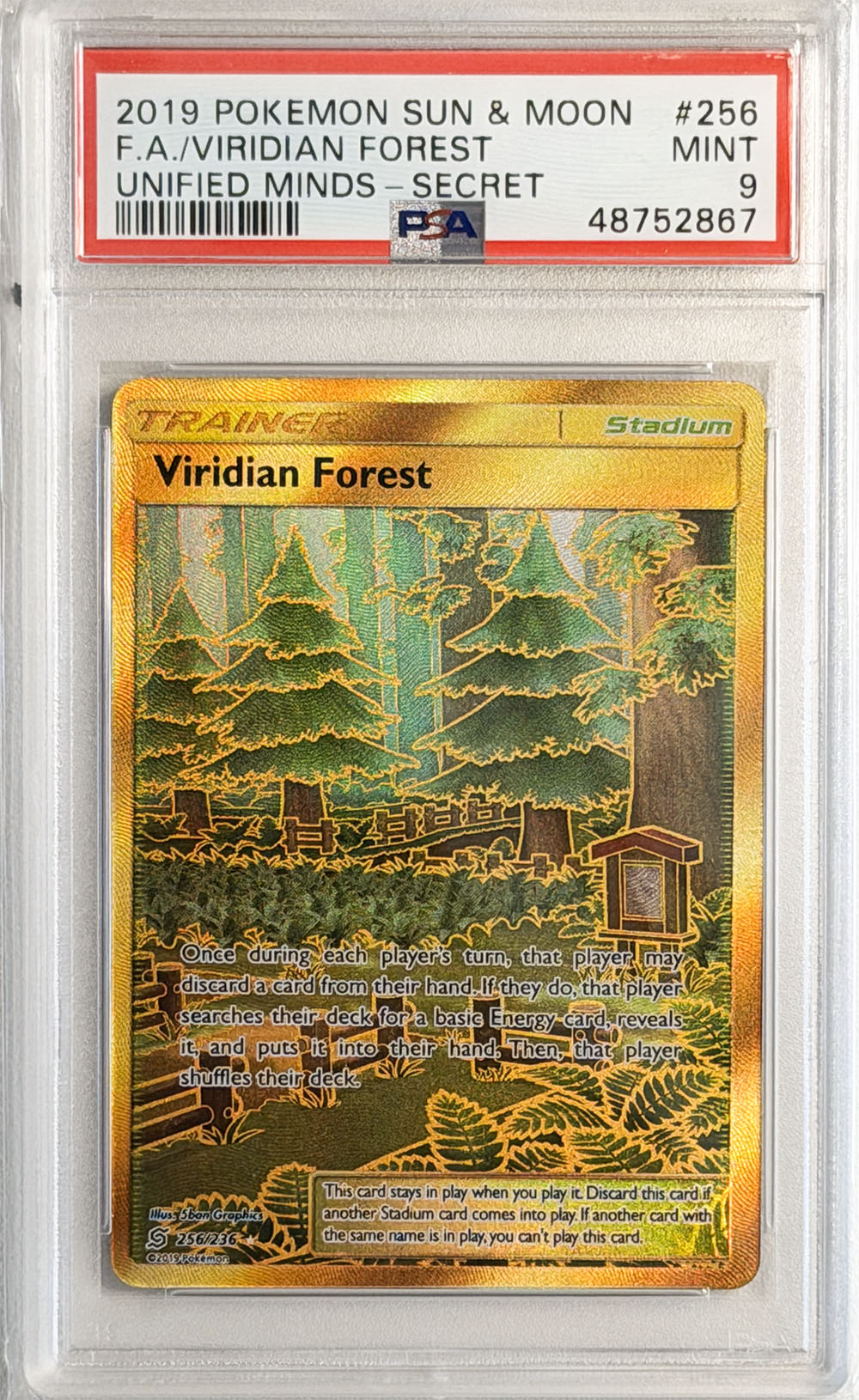 Viridian Forest #256 Unified Minds PSA 9 - forside