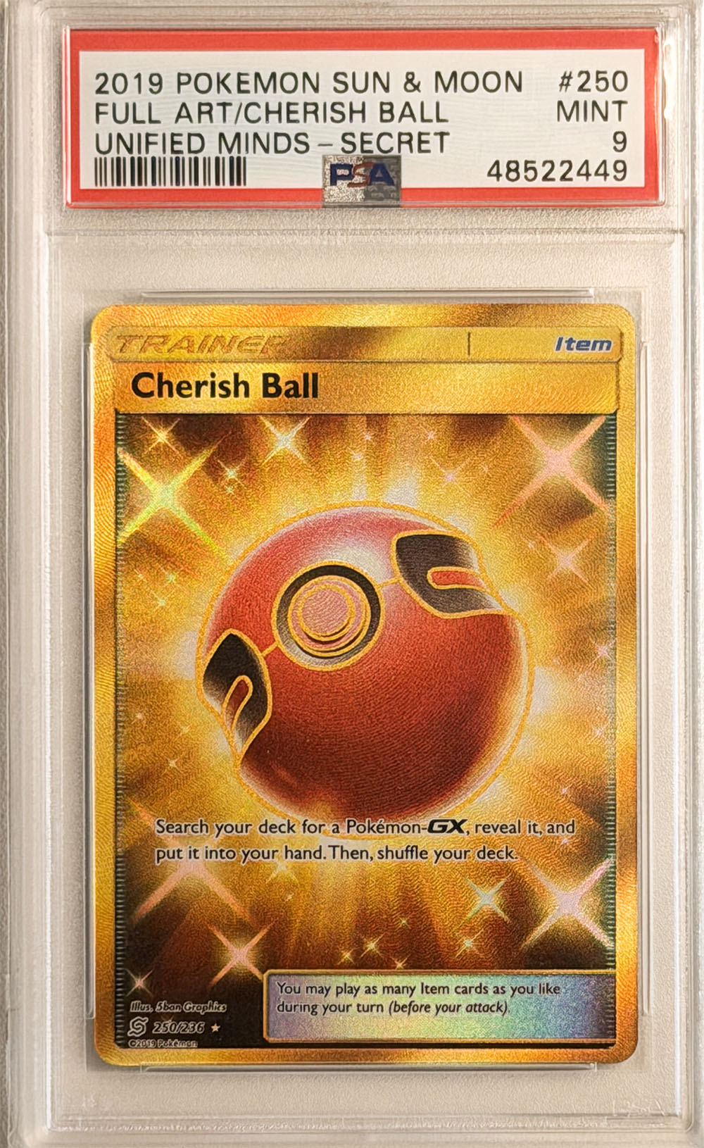 Cherish Ball #250 Unified Minds PSA 9 - forside