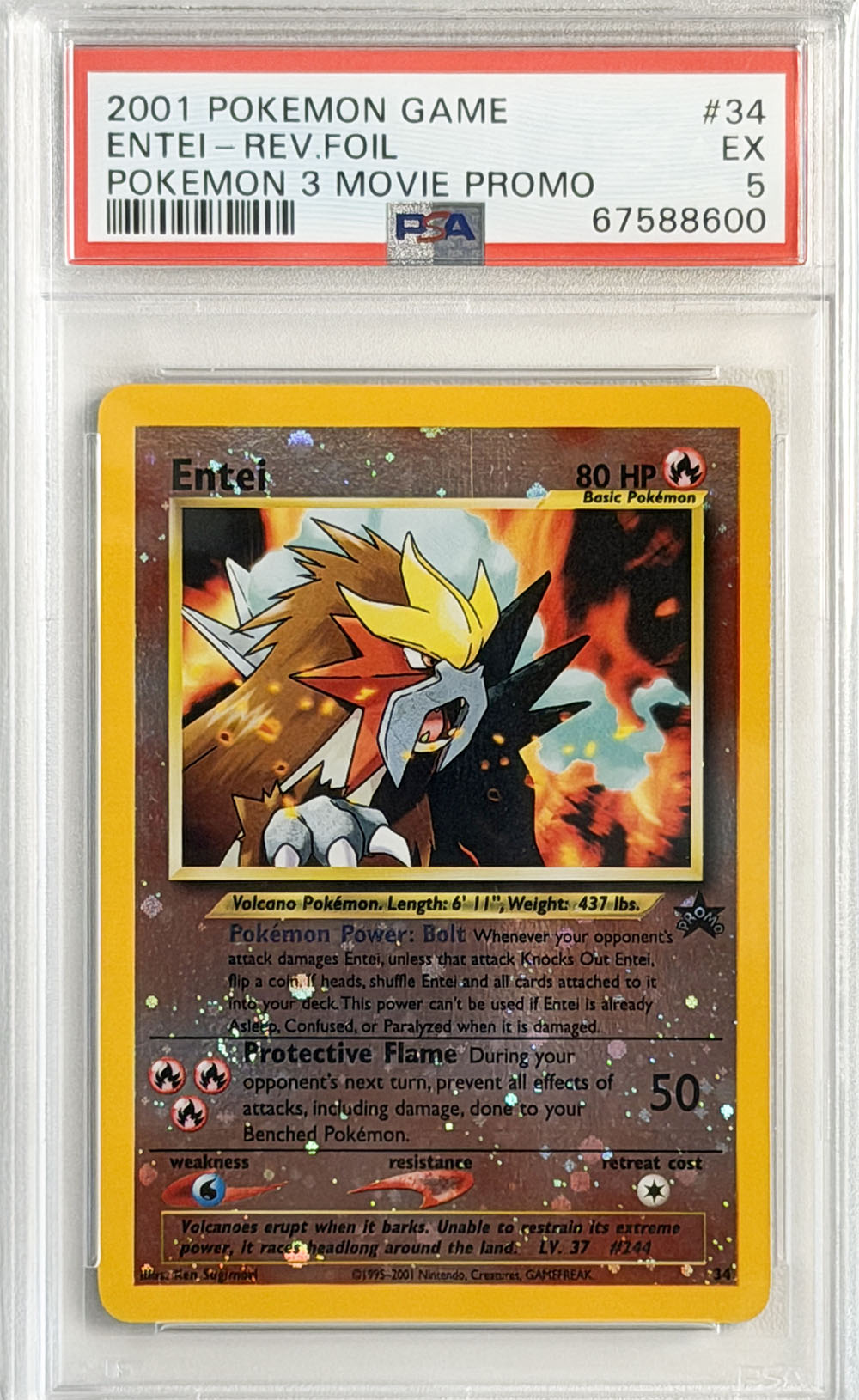 Entei #34 Pokémon 3 Movie Promo PSA 5 - forside