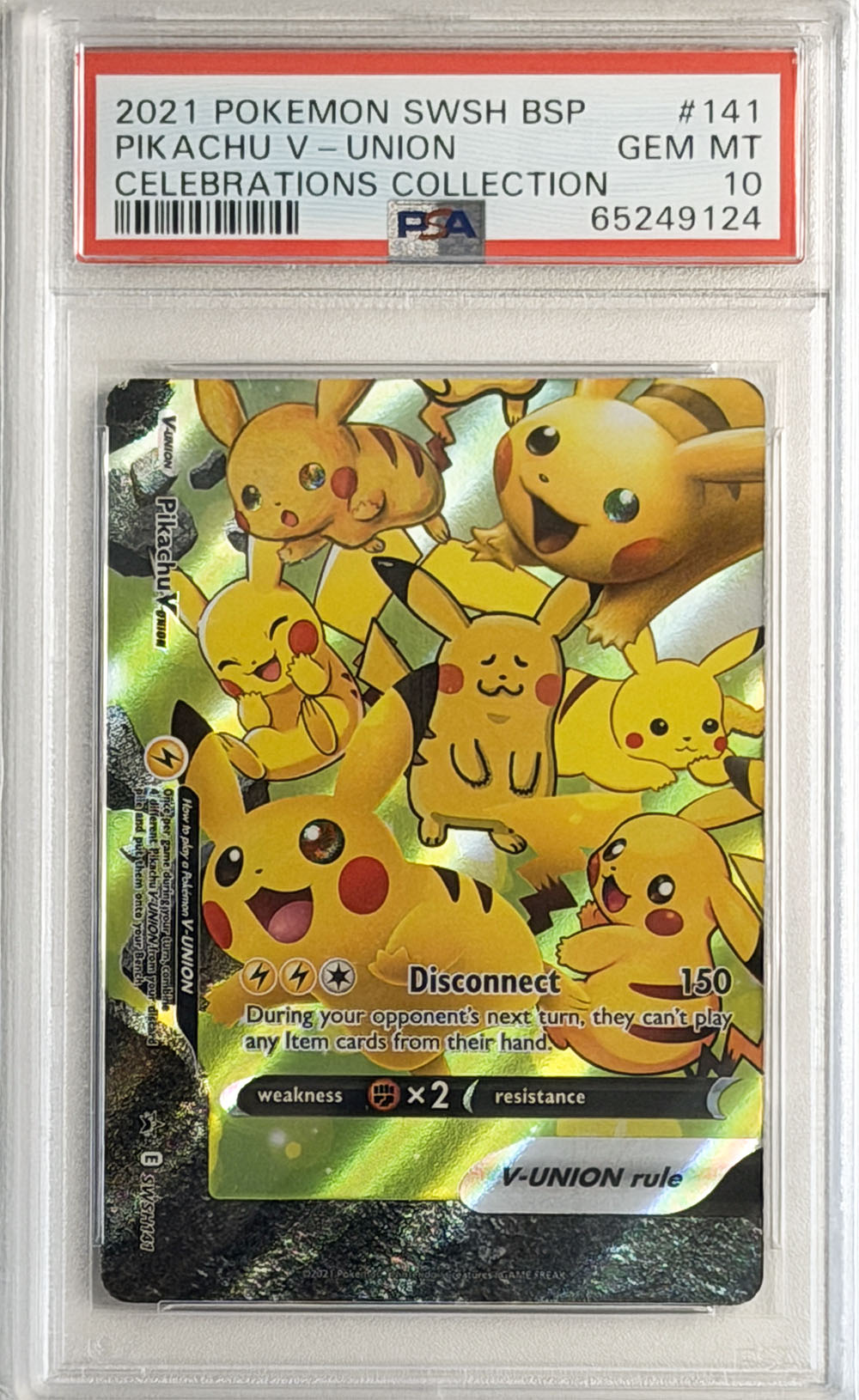 Pikachu V-UNION #141 PSA 10 - forside