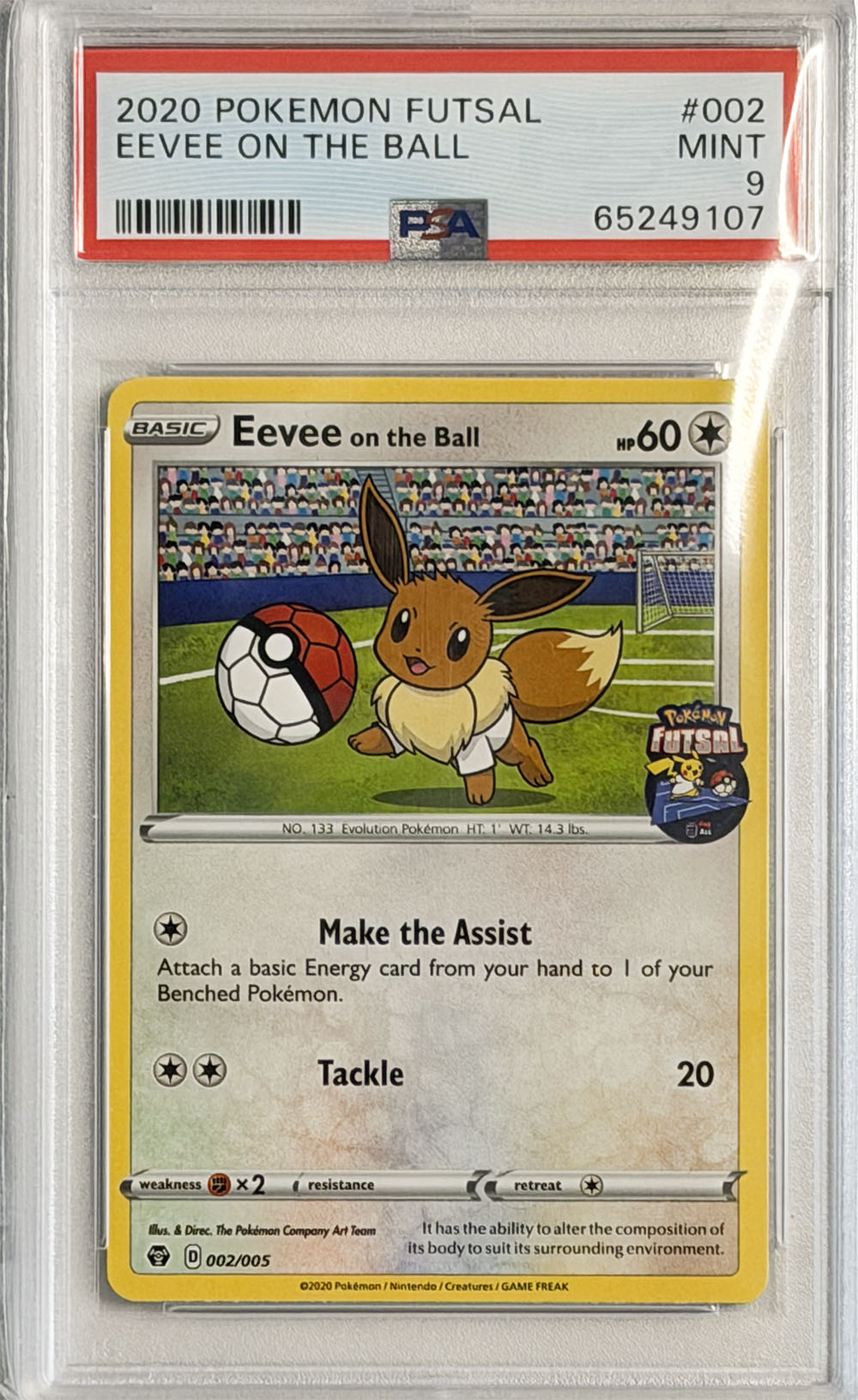 Eevee on the Ball #002 Futsal PSA 9 - forside