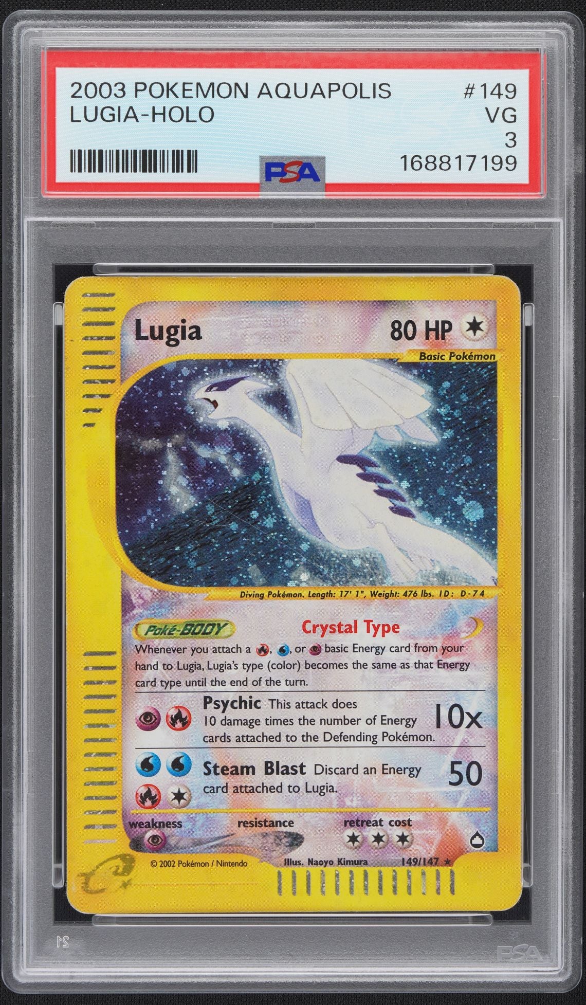Lugia #149 Aquapolis PSA 3 - forside