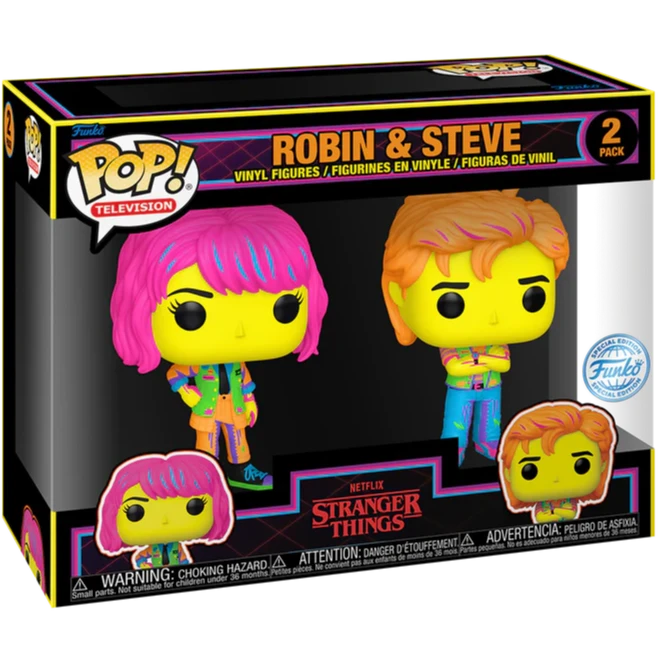 Funko POP! Stranger Things Robin & Steve Black Light 2-Pack