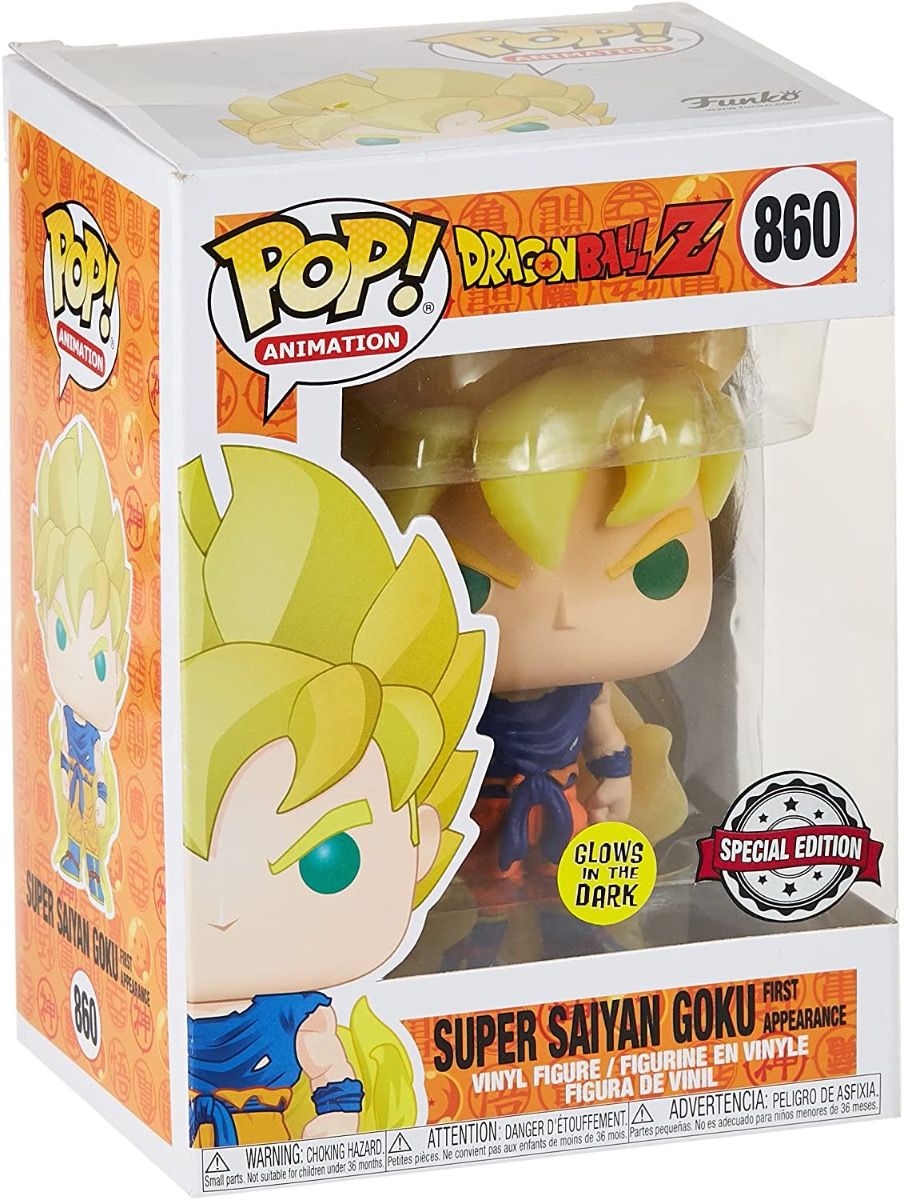 Funko POP! - Dragon Ball Z: Super Saiyan Goku (First Appearance) #860 Special Edition Glows in the Dark Action- og legetøjsfigurer Funko POP!