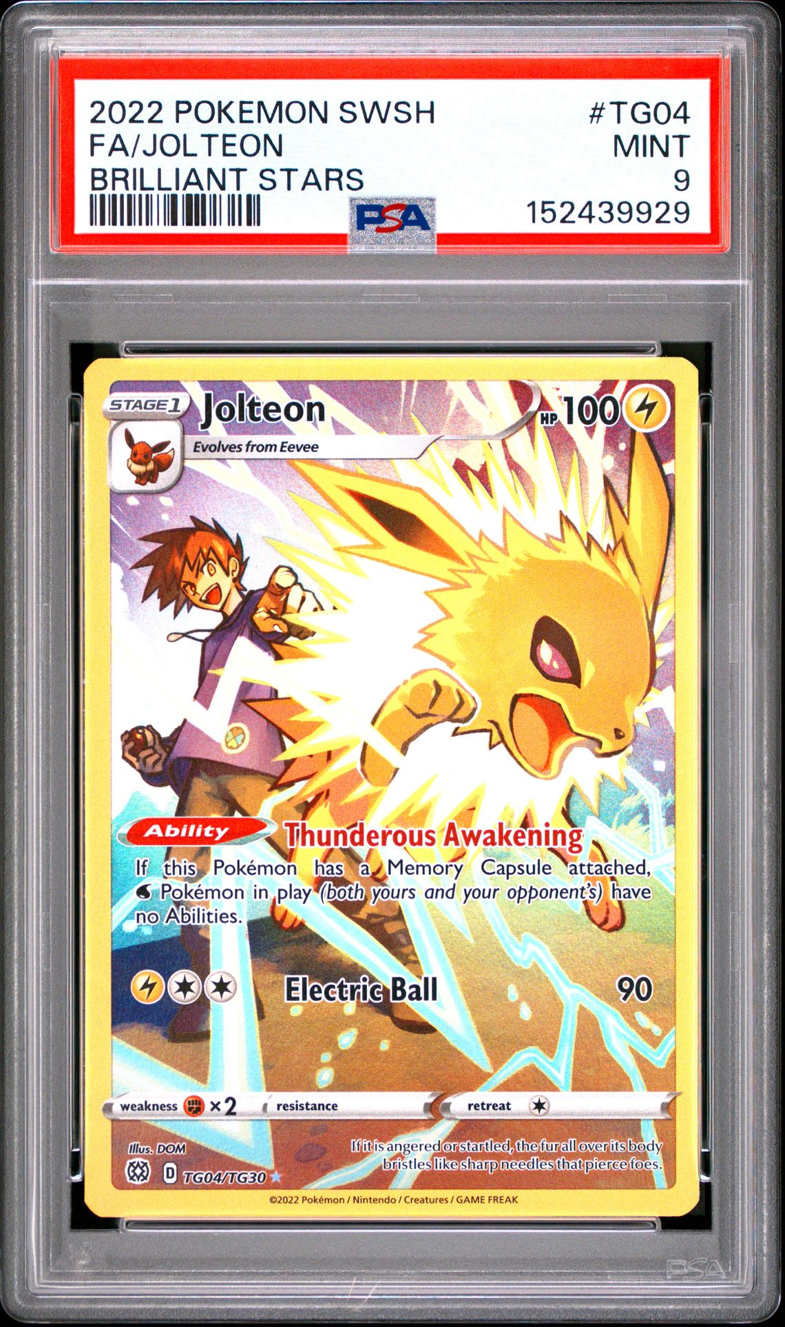 Jolteon #TG04 Brilliant Stars PSA 9 - forside