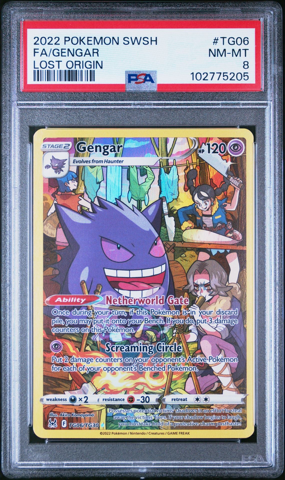 Gengar #TG06 Lost Origin PSA 8 - forside