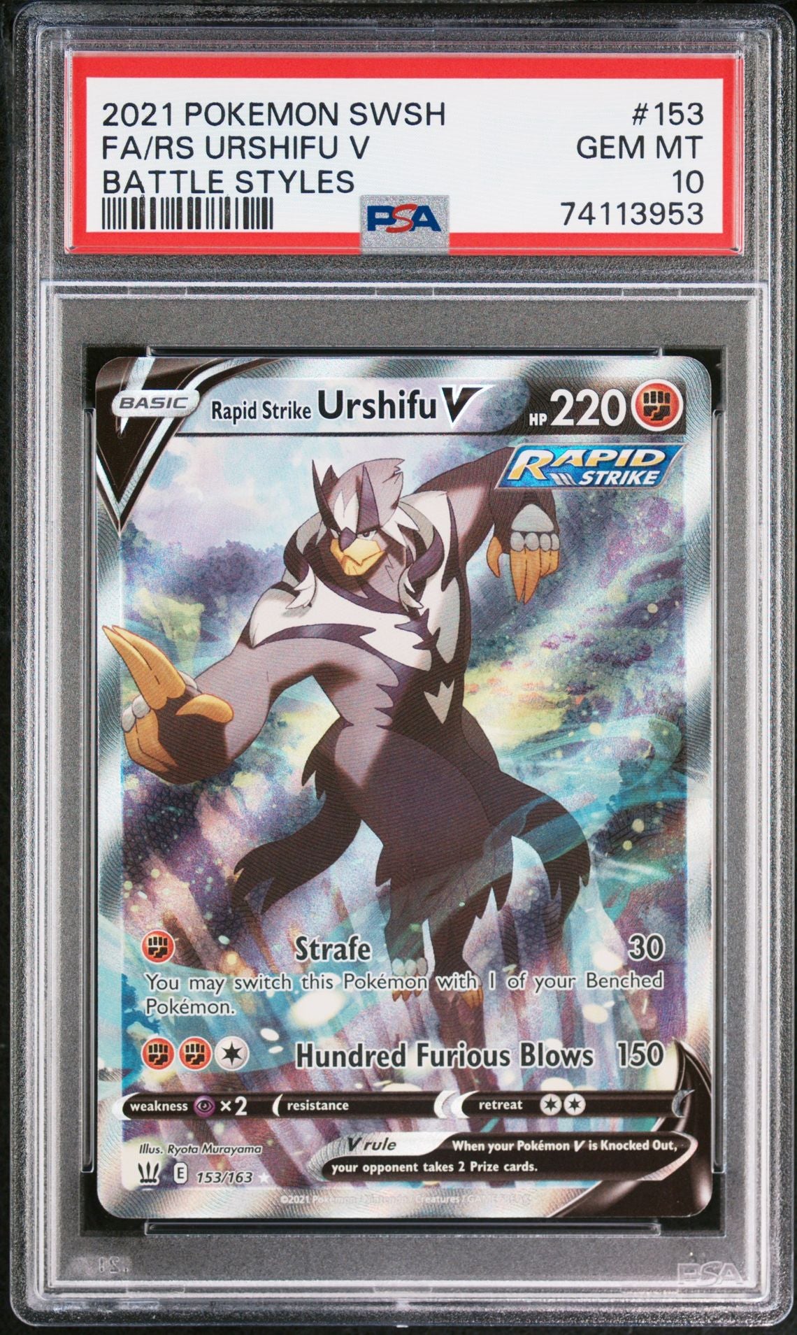 Urshifu V #153 Sword & Shield Battle Styles PSA 10 - forside