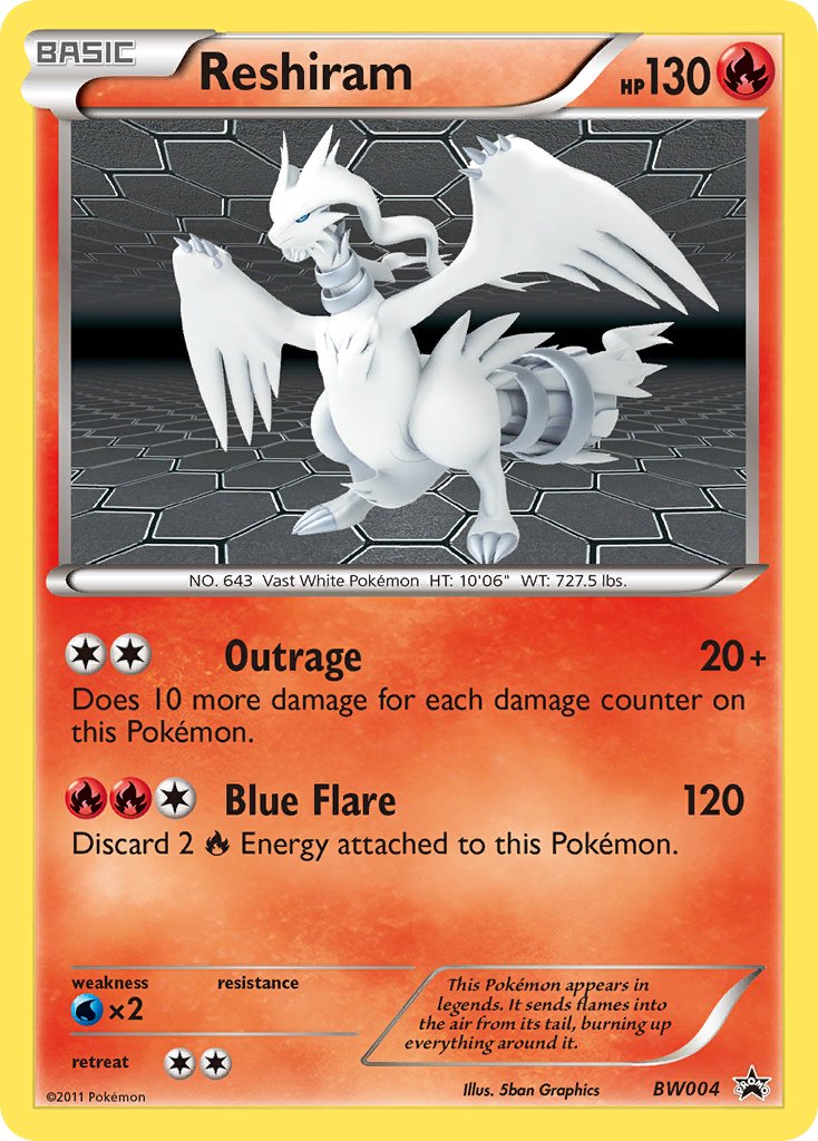 Reshiram - BW Black Star Promos (Promo) [BW-04] English / Near Mint / Normal