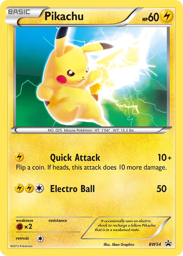 Pikachu - BW Black Star Promos (Promo) [BW-54] English / Near Mint / Normal