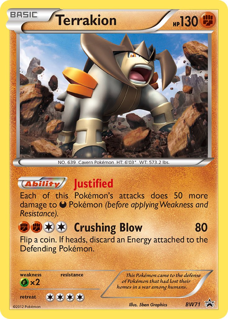 Terrakion - BW Black Star Promos (Promo) [BW-71] English / Near Mint / Normal