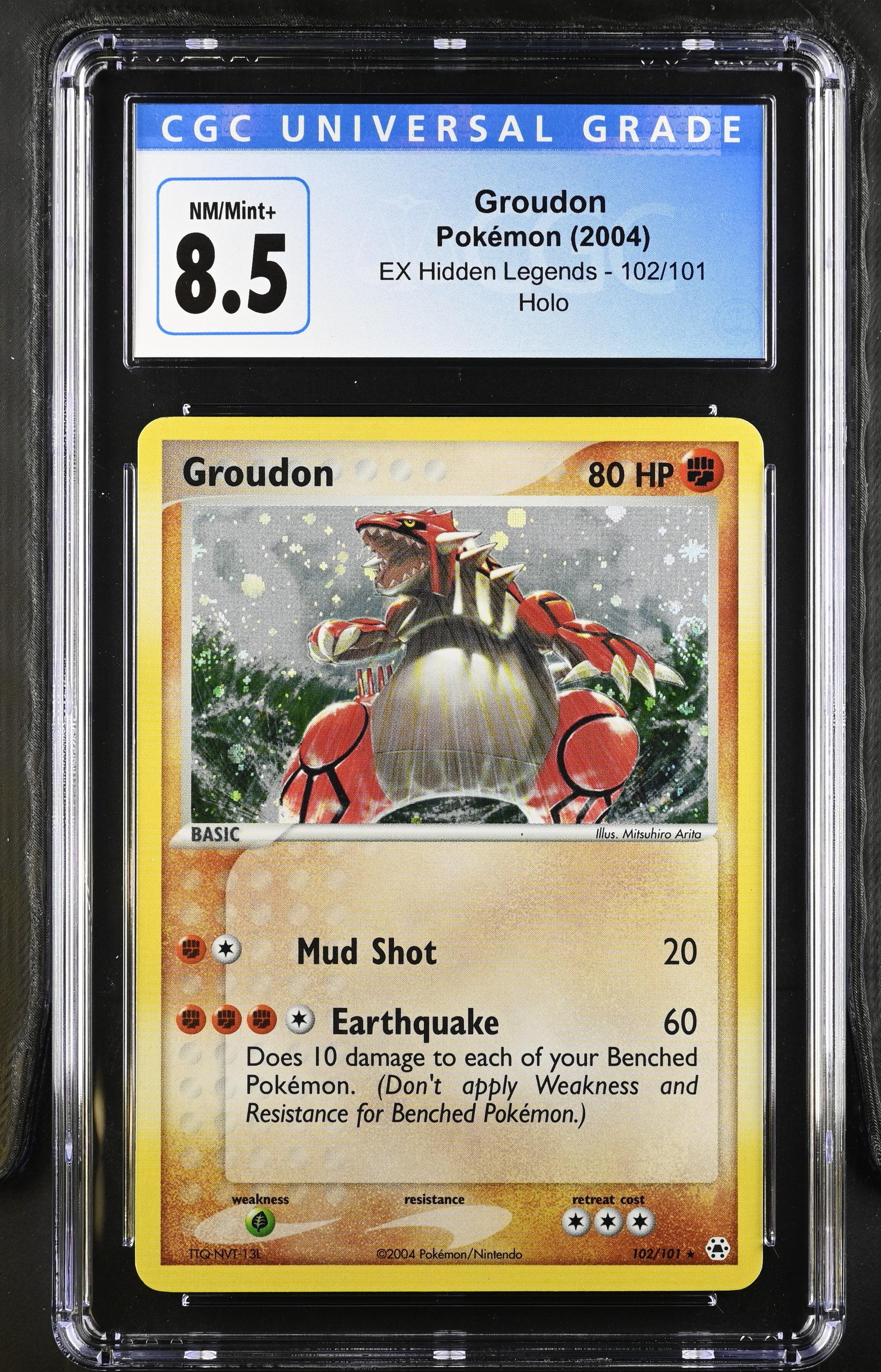Groudon #102 EX Hidden Legends CGC 8.5 - forside
