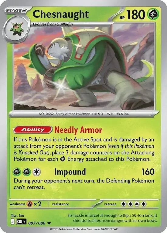 Chesnaught - Chaos Rising (Rare) [CRI-007] English / Near Mint / Normal