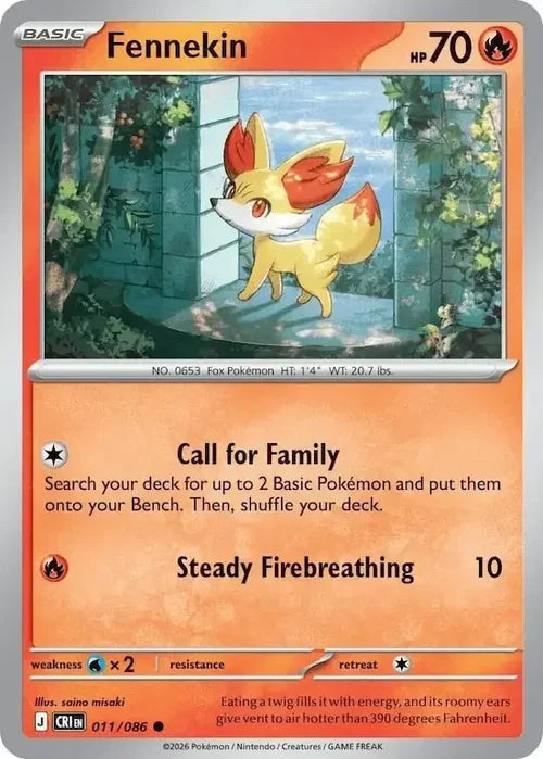 Fennekin - Chaos Rising (Common) [CRI-011] English / Near Mint / Normal