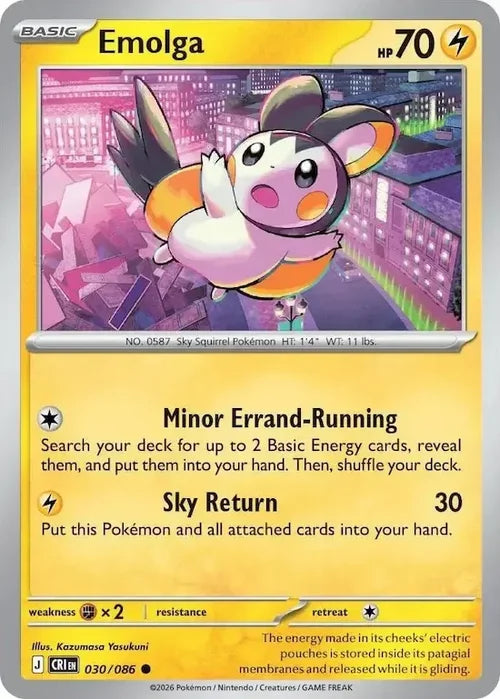 Emolga - Chaos Rising (Common) [CRI-030] English / Near Mint / Normal