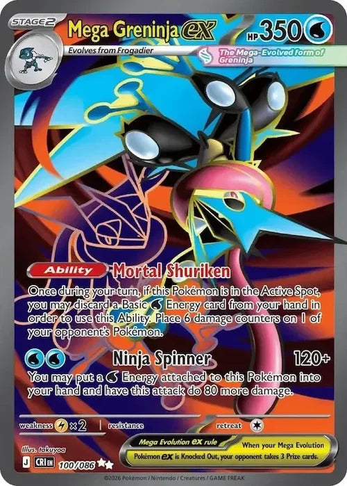 Mega Greninja ex - Chaos Rising (Ultra Rare) [CRI-100] English / Near Mint / Normal