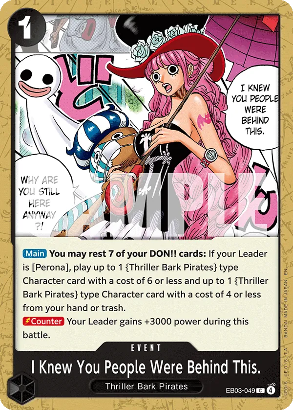 I Knew You People Were Behind This. (EB03-049) (V.1) - Heroines Edition (Common) [EB03-049] English / Near Mint / Normal