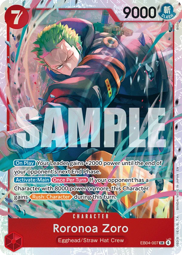 Roronoa Zoro (EB04-007) (V.1) - Adventure on Kami’s Island (Super Rare) [OP15-EB04-007] English / Near Mint / Normal