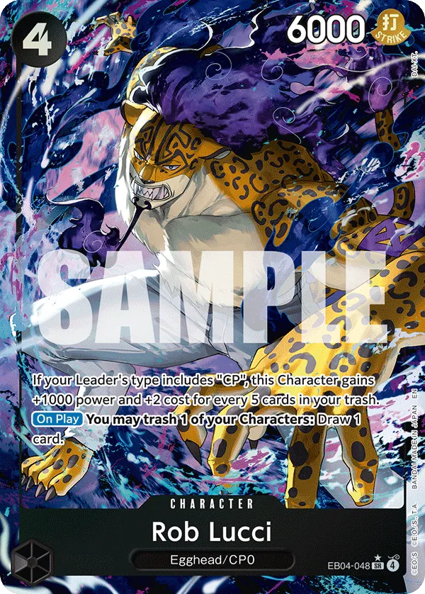 Rob Lucci (EB04-048) (V.2) - Adventure on Kami’s Island (Alternate Art) [OP15-EB04-048] English / Near Mint / Normal