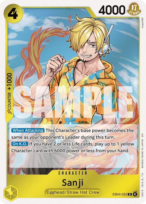 Sanji (EB04-052) (V.1) - Adventure on Kami’s Island (Rare) [OP15-EB04-052] English / Near Mint / Normal