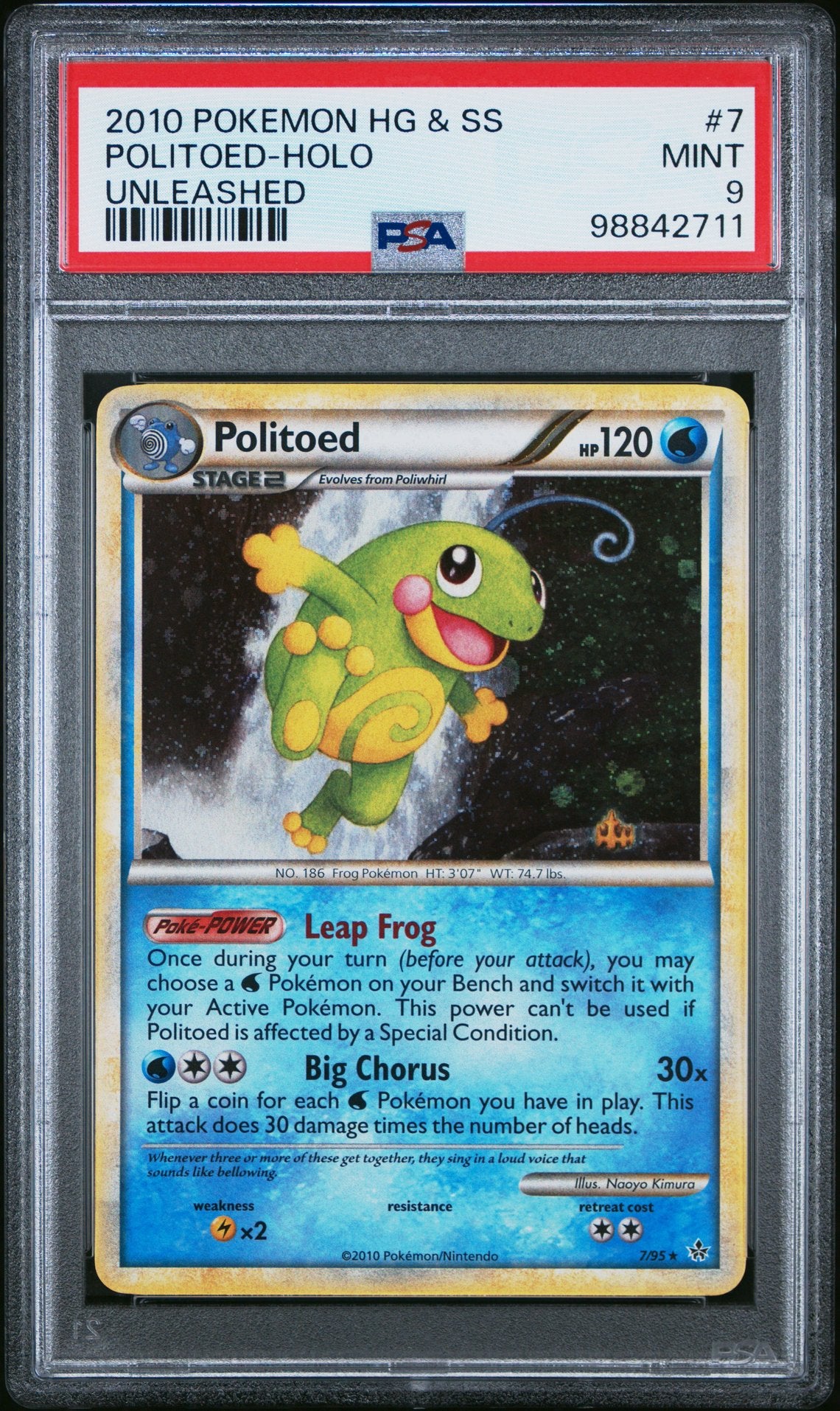 Politoed #7 - Unleashed - PSA 9 (forside)