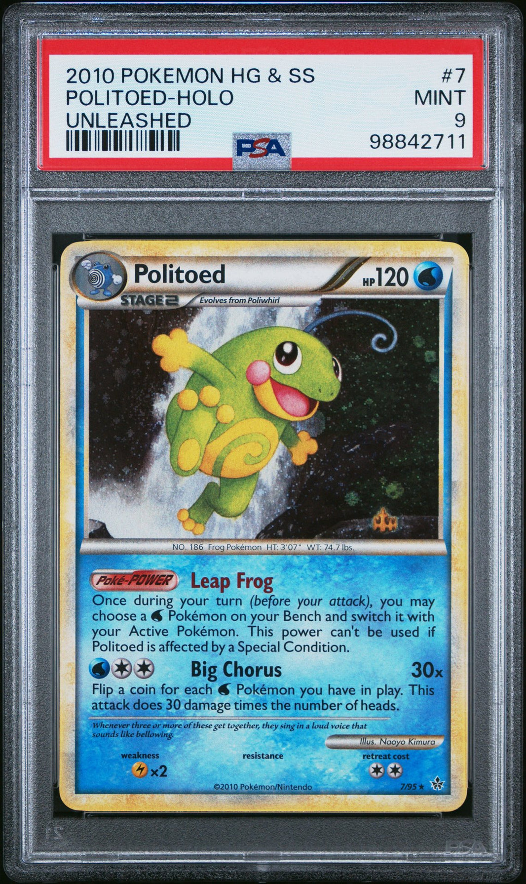 Politoed #7 - Unleashed - PSA 9 (forside)