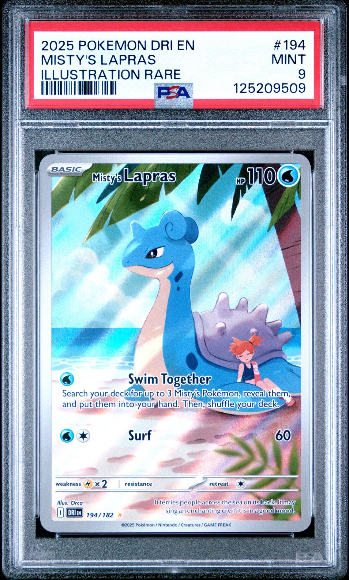 Misty's Lapras #194 Destined Rivals PSA 9 - forside
