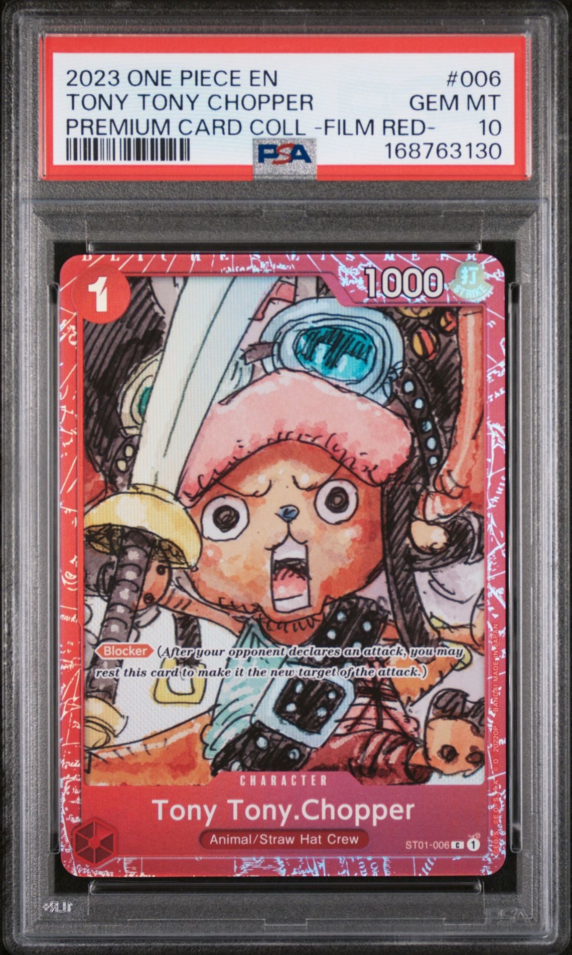 Tony Tony.Chopper #006 Premium Card Collection Film Red PSA 10 - forside