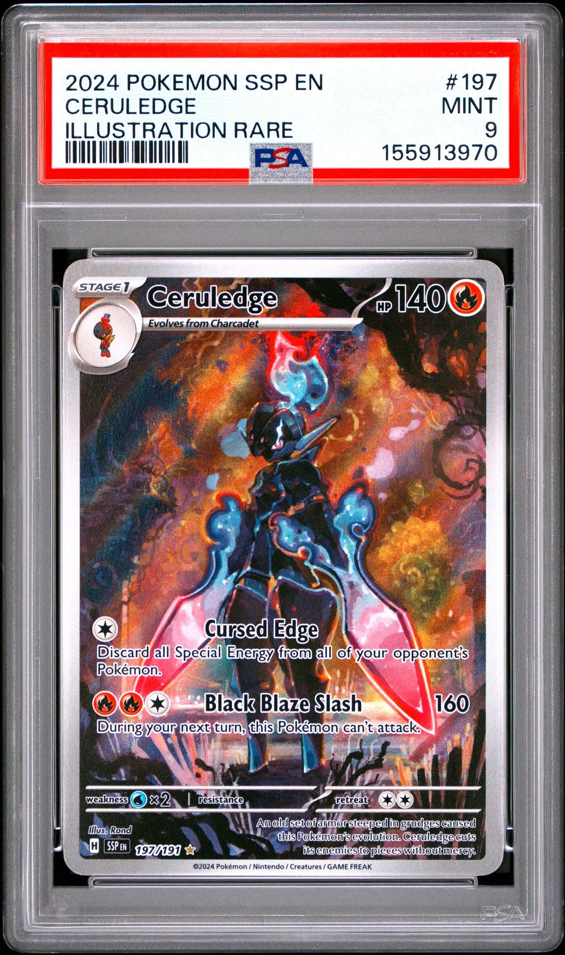 Ceruledge #197 Surging Sparks PSA 9 - forside