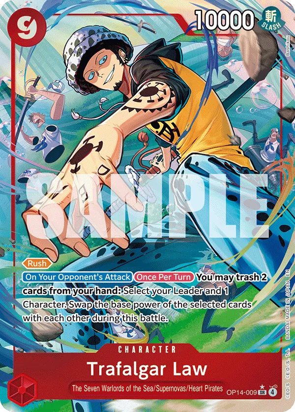 Trafalgar Law (OP14-009) (V.2) - The Azure Sea's Seven (Alternate Art) [OP14-009] English / Near Mint / Normal