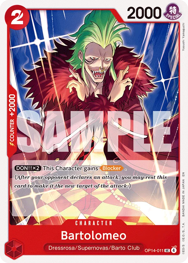 Bartolomeo (OP14-011) - The Azure Sea's Seven (Uncommon) [OP14-011] English / Near Mint / Normal