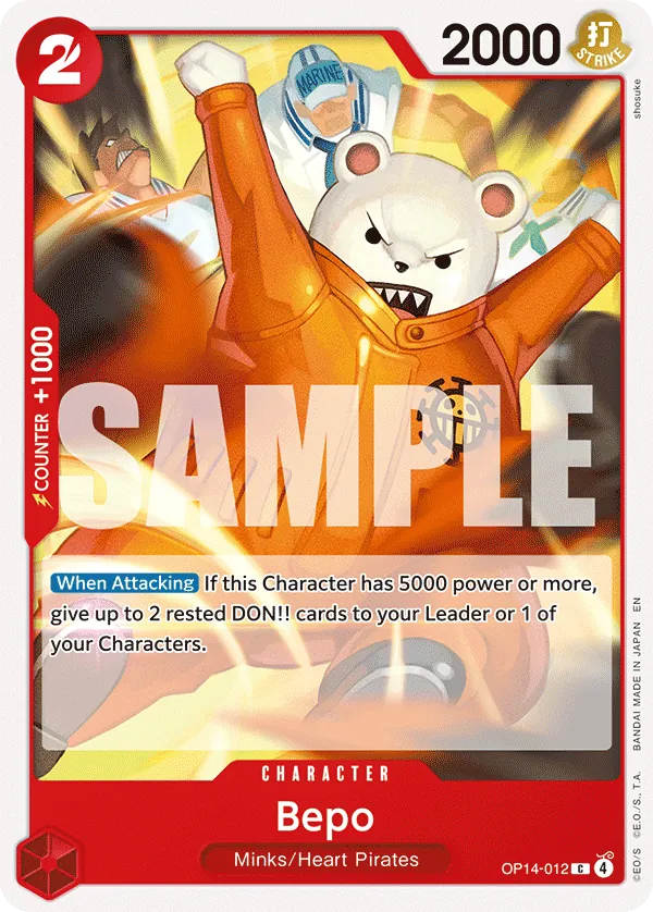 Bepo (OP14-012) - The Azure Sea's Seven (Common) [OP14-012] English / Near Mint / Normal