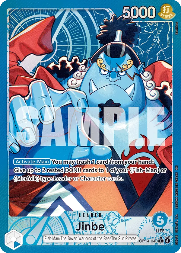Jinbe (OP14-040) (V.2) - The Azure Sea's Seven (Alternate Art) [OP14-040] English / Near Mint / Normal
