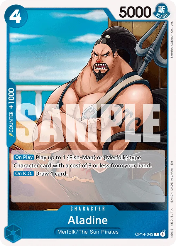 Aladine (OP14-043) - The Azure Sea's Seven (Rare) [OP14-043] English / Near Mint / Normal