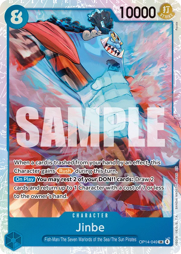 Jinbe (OP14-049) (V.1) - The Azure Sea's Seven (Super Rare) [OP14-049] English / Near Mint / Normal