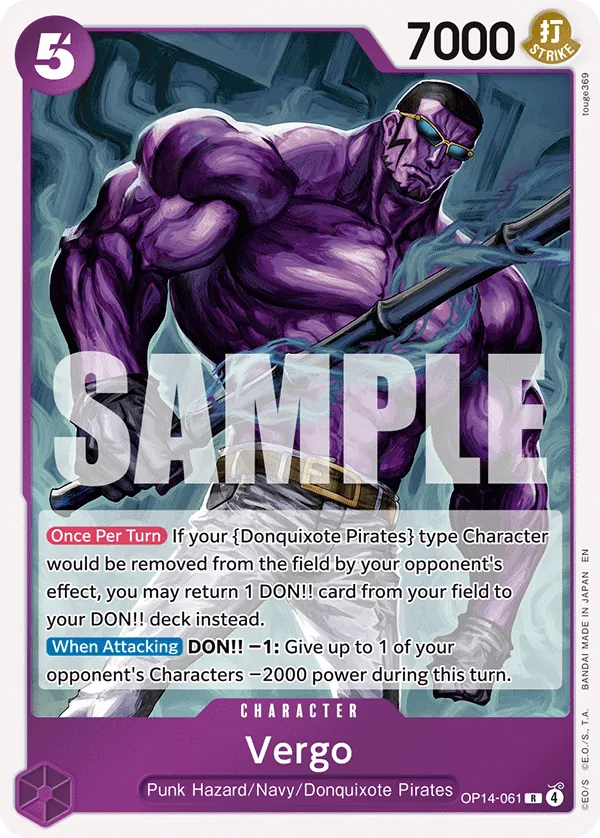 Vergo (OP14-061) (V.1) - The Azure Sea's Seven (Rare) [OP14-061] English / Near Mint / Normal