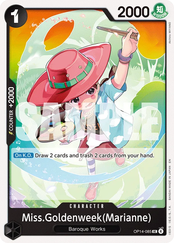 Miss.Goldenweek(Marianne) (OP14-085) - The Azure Sea's Seven (Uncommon) [OP14-085] English / Near Mint / Normal