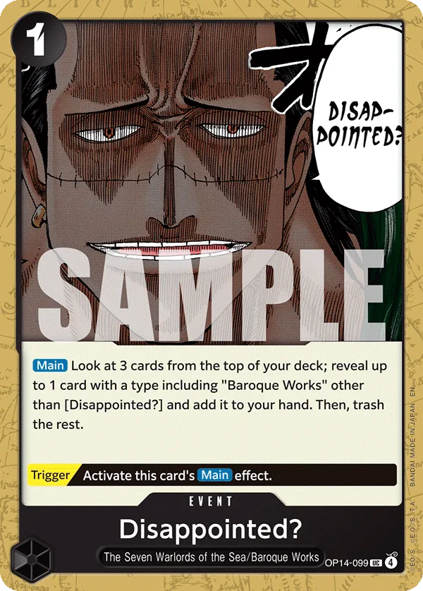 Disappointed? (OP14-099) - The Azure Sea's Seven (Uncommon) [OP14-099] English / Near Mint / Normal