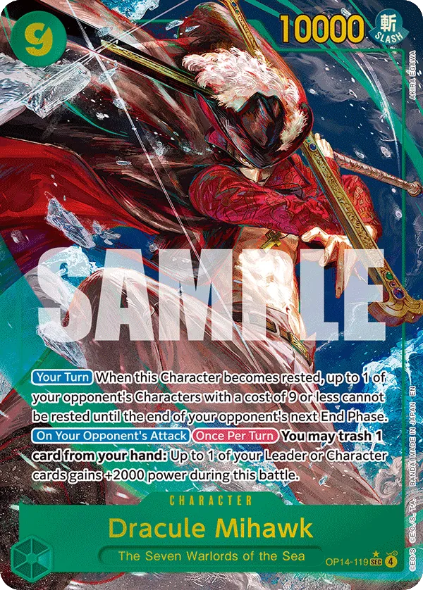 Dracule Mihawk (OP14-119) (V.2) - The Azure Sea's Seven (Alternate Art) [OP14-119] English / Near Mint / Normal