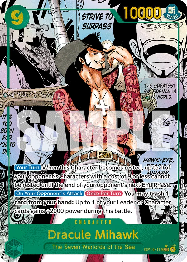 Dracule Mihawk (OP14-119) (V.3) - The Azure Sea's Seven (Manga Rare) [OP14-119] English / Near Mint / Normal