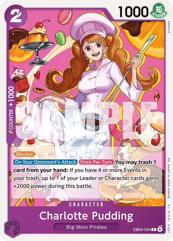 Charlotte Pudding (EB04-034) - The Azure Sea's Seven (Common) [OP14-EB04-034] English / Near Mint / Normal