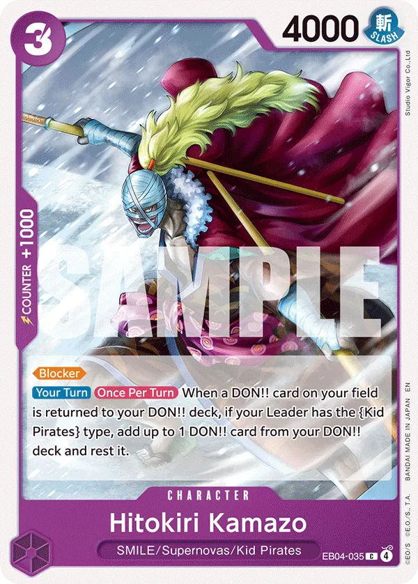 Hitokiri Kamazo (EB04-035) - The Azure Sea's Seven (Common) [OP14-EB04-035] English / Near Mint / Normal