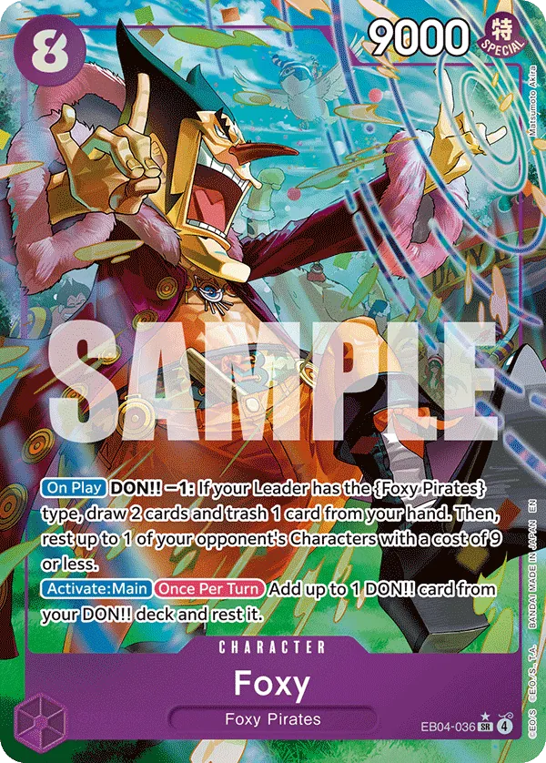 Foxy (EB04-036) (V.2) - The Azure Sea's Seven (Alternate Art) [OP14-EB04-036] English / Near Mint / Normal