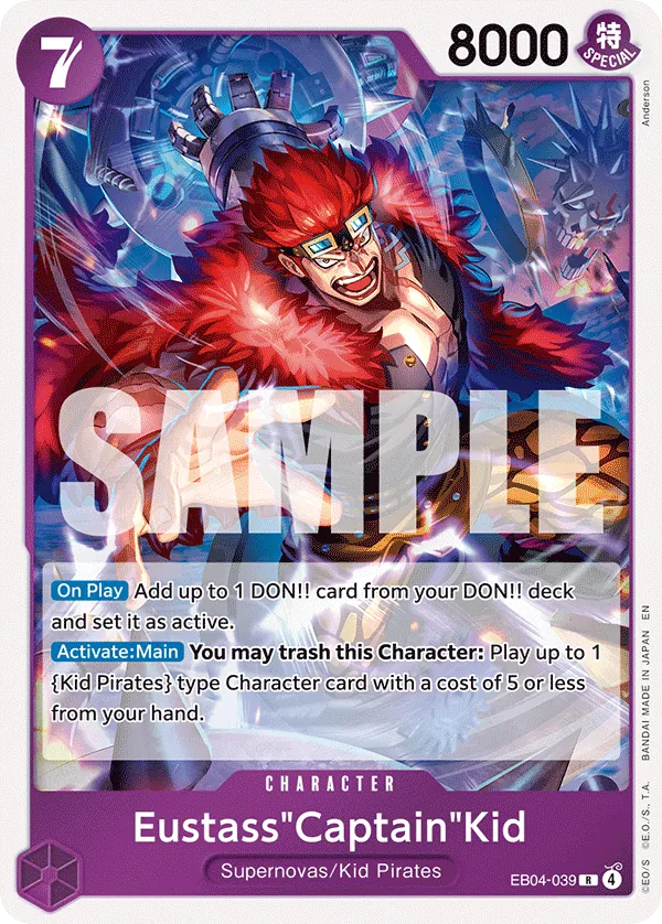 Eustass"Captain"Kid (EB04-039) (V.1) - The Azure Sea's Seven (Rare) [OP14-EB04-039] English / Near Mint / Normal