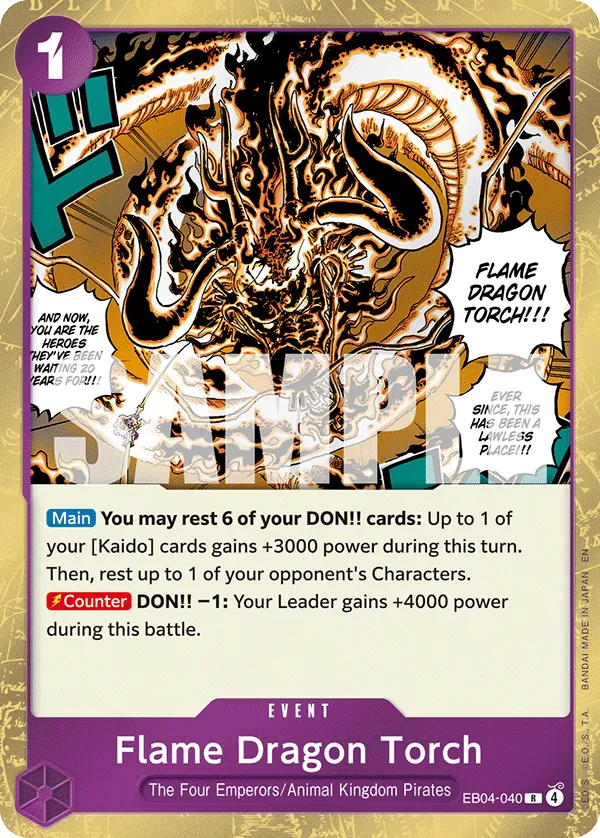 Flame Dragon Torch (EB04-040) - The Azure Sea's Seven (Rare) [OP14-EB04-040] English / Near Mint / Normal