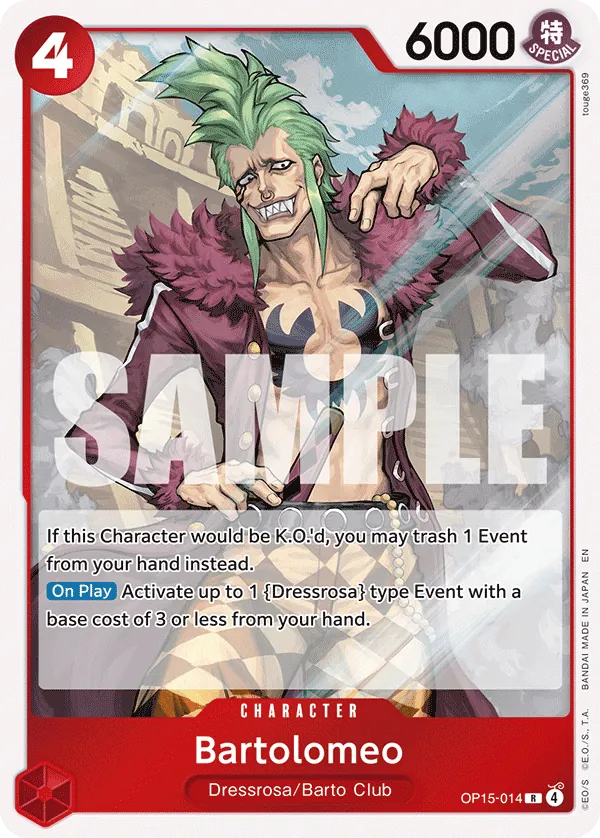Bartolomeo (OP15-014) - Adventure on Kami’s Island (Rare) [OP15-014] English / Near Mint / Normal