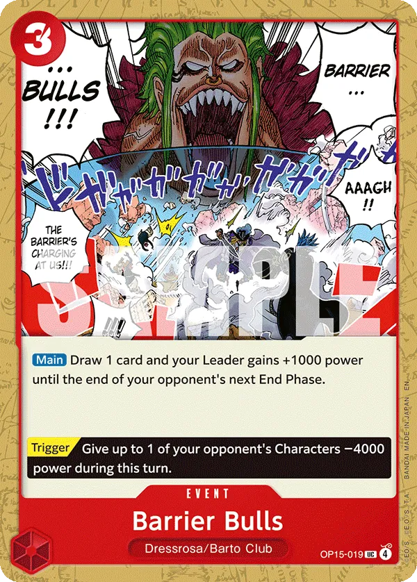 Barrier Bulls (OP15-019) - Adventure on Kami’s Island (Uncommon) [OP15-019] English / Near Mint / Normal