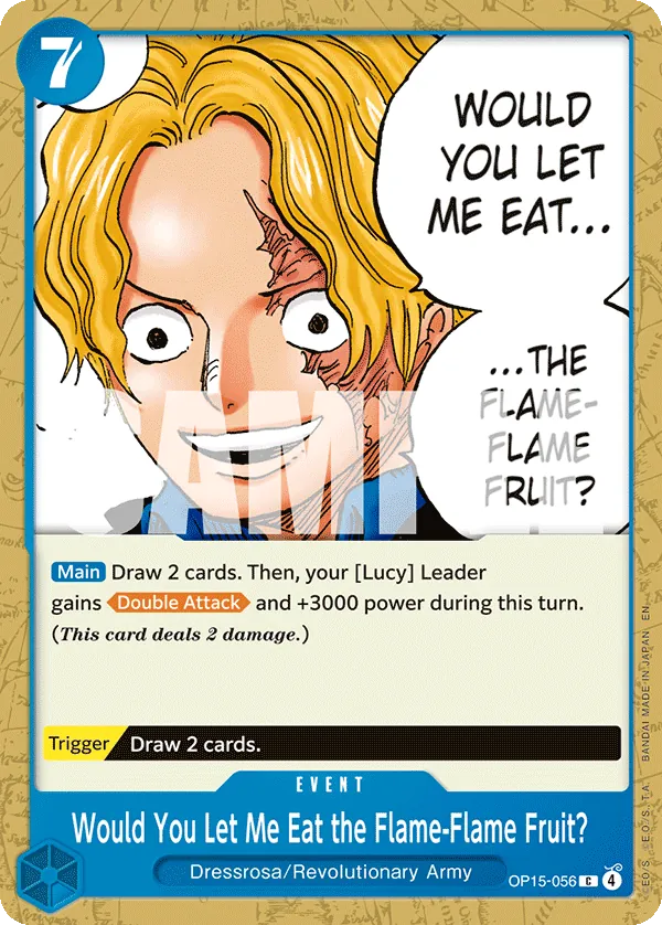 Would You Let Me Eat the Flame-Flame Fruit? (OP15-056) - Adventure on Kami’s Island (Common) [OP15-056] English / Near Mint / Normal