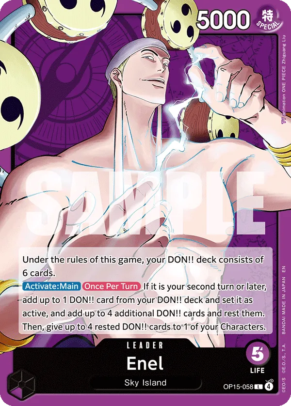 Enel (OP15-058) (V.1) - Adventure on Kami’s Island (Leader) [OP15-058] English / Near Mint / Normal